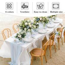 Fitable White Rectangle Tablecloths For 6 Foot Tables, 6 Pack - 70 X 108 Inches - Stain Resistant And Washable Table Clothes, Polyester Fabric Table Covers For Wedding, Party, Banquet, Buffect - White70x108In - View 7