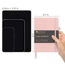 &And Per Se Blank Journal Notebook, 160 Pages, 5.7 X 8 Inches College Ruled Thick Paper Notebook Journals For Writing, Hardcover Notebook(1 Pack, Pink) - 160-En blanco160En blanco - Ver 3