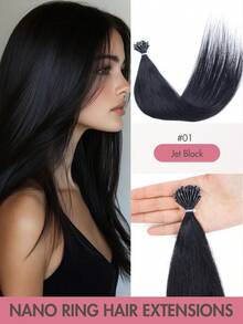 Nano Tip Hair Extensions Human Hair Balayage Nano Ring Beads Pre-Bonded Seamless Highlight Extensions For Women Nano Extension Human Hair Ease Of Use 50s Invisible Nano Bead Extension Valentine's Day - Multicolor - View 33