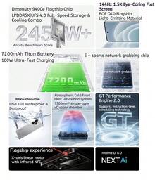 Realme Neo7 Turbo 性能旗舰 | 天玑 9400e 旗舰芯片 | 7200mAh 超长续航 | 高效商务伙伴 | 性能透明 | 透明机械设计 | 100W 快充 | 旗舰级办公设备 | 防水、防尘、耐用 | 超长续航智能手机 | 强劲性能芯片 | 全天候会议支持 | 可靠的移动办公 | 1.5K 旗舰级护眼屏 | 智能 AI 助手 | 旅行续航专家 - 黑色 - 查看 10