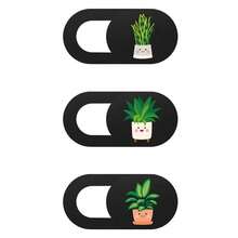 3 Peças Capa Deslizante para Câmera com Estampa de Planta, Gato e Panda para Laptop, Notebook, iPad, iMac Pro, Air, PC, Smartphone, Tablet, Acessórios Fofos de Proteção de Privacidade, À Prova d'Água e à Prova de Choque - Multicolorido - Visão 9