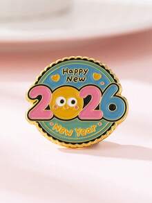 1pc Cute Cartoon Zinc Alloy Brooch, New Year - Multicolor - View 1