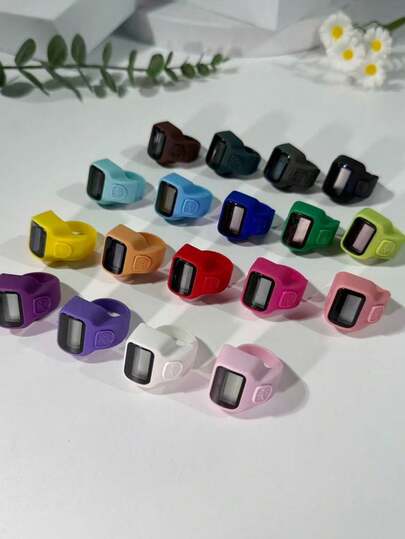 Multi-Color Finger Ring Counter, Mini Finger Counter Ring, Electronic Counting Ring, Handy Finger Ring Tally Counter, Suitable For Indoor/Outdoor Counting, Prayer, Ramadan, Exercise, Stress Relief