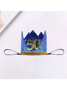 Birthday Party Crown Hats, Blue 20th Adult Graduation Ceremony Hat, 30/40/50/60/70 Years Old Birthday Celebration Party Crown Hats, Retirement Party Crown Birthday Hats, Birthday Party Hats - Blue - View 11