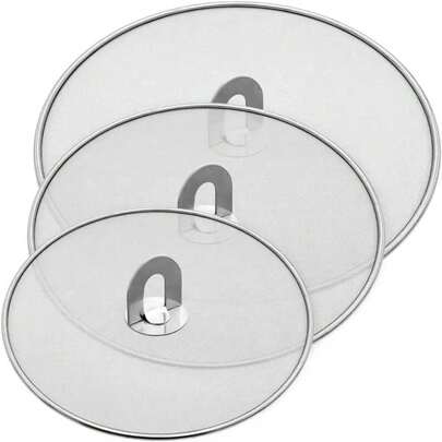 PLACHIDAY Splatter Screen For Frying Pan &Amp; Food Strainer,13 Inch Stainless Steel Grease Splatter Guard,Shield From Splashing Oil, Dishwasher (Black)