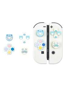 GeekShare Cute Game Cat ABXY Button Caps And Directional Cross Keys Covers Compatible With Nintendo Switch 2017/OLED Joy-Con - Multicolor - View 7