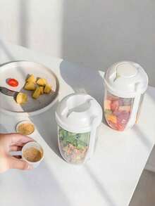 1 Fat Loss Salad Cup, Oat Salad Cup, Yogurt Cup With Spoon Lid, Milk Low Fat Weight Loss Healthy Mason Cup, Portable Slimming Cup, Salad Shaker With Fork - Portable Breakfast Cup, Yogurt, Milk And Other Healthy Lunch Containers, Picnic Lunch Salad Cup, Fitness Low Fat Vegetable Salad Bowl, Portable Fruit And Vegetable Milk Cup, Kitchen Supplies, Kitchen Tools, Back To School Supplies, Suitable For Office Use - White - View 4