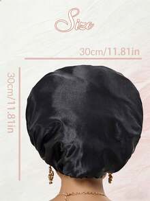 1pc Customized Text Satin Sleep Cap, Women Beauty Hair Care Hat, Postpartum Protection Cap, Bridesmaid Party Supplies, Party Gift - Multicolor - View 5