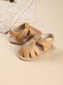 0-1 Year Old Infant Girls' Soft Bottom Anti-Slip Breathable Sandals, Suitable For 6-12 Months Infants - Apricot - View 4