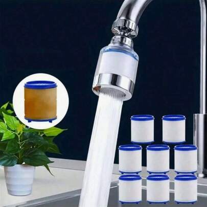 1pc 10/20/30 Faucet Filter Replacement, 360° Rotating Bathroom Sink Water Filter, Tap Water Filter Purifier, Suitable For Removing Chlorine, Fluoride And Heavy Metals From Bathroom Sink Water