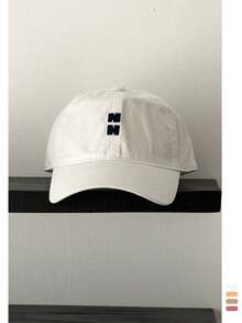 1pc NN Letter Embroidery K-Style Soft Top Baseball Cap, Unisex Adjustable Strap, Casual, Versatile, Suitable For Spring/Summer - N H Baseball Cap - View 19