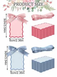 12 piezas Tarjetas de nombre con forma de concha y cintas, Tarjetas de mesa de boda DIY, Tarjetas de regalo de fiesta con etiqueta rosa manuscrita, Tarjetas de regalo de cumpleaños con cintas, Adecuado para decoración de escritorio, Tarjetas de boda DIY, Fiesta de cumpleaños, Suministros de fiesta (Azul y Rosa) - Multicolor - Ver 4