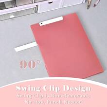 5Pcs Gradient Report Covers With Swing Clip, Report Folder For A4 & Letter Size Paper, Plastic Folders With Double Clip, Presentation Binder For Schoolsss Business (Pink) - 粉色 - 查看 7