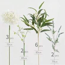 Artificial Flowers With Greenery Stems Faux Plants Indoor Branches For Tall Vase Ultra-Realistic, 13 Pcs Wedding Centerpieces, Home Decor & DIY Bouquets - 2024-繡球花 - 查看 3