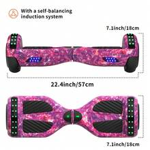 Hoverboard With Corlorful LED Lights,Colorful Lights Wheels,300W Motor,7.5 Mph Max Speed ,Gift For Girls &Boys ,All-Terrain,GalaxyPurple - Purple - View 7