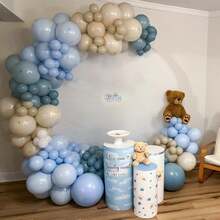 55 Stück 10 Zoll Grau-Blau Sand-Weiß, Hellblau, Metall-Gold Latexballons und blaue Glitzerballons, Aluminiumfolie Glitzerballon geeignet für Geburtstage, Hochzeiten, Babypartys, Abschlussfeiern, Brautparty Dekorationen, Geschlechtsanzeige Dekorationen. - graublau - Übersicht 7