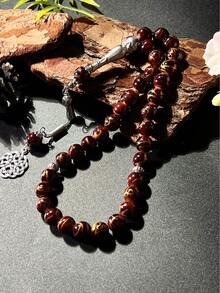 1pc 33 Beads Green Glass Tasbih Pendant, Portable For Dhikr & Prayer, Religious Accessory - Multicolor - View 10