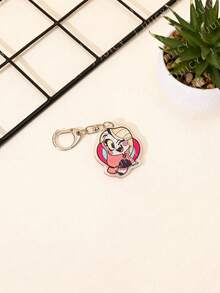 1pc Acrylic Cute Cartoon Heart-Shaped Anime Theme Keychain Pendant, Backpack Decoration/Bag Accessory/Schoolbag Accessory/Wallet Pendant, Gift For Friends - Multicolor - View 20
