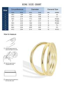 Charm-In Nhẫn nữ mạ vàng nhiều lớp, kiểu dáng tối giản - Phụ kiện hiện đại, thanh lịch cho sử dụng hàng ngày/công sở/các buổi gặp gỡ thường ngày, món quà đa năng dành cho phái đẹp. - Vàng - Xem 5