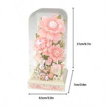 New Square Eternal Flower Strap Transparent Dust Cover, Independently Assembled Building Block Flowers, Simulated Flower Creative Ornaments, Display Ornaments, Suitable For Giving Friends Holiday Creative Gifts, Birthday Gifts - Multicolor - View 10