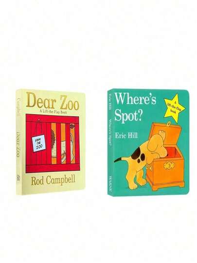 1PC, 16cm*16cm, Board Book, Single Pop-Up Book, Classic Works, Bedtime Reading, Easy-To-Understand Illustrations, Exquisite Design, Parent-Child Design, Life Journal, Rounded Corners, "Dearest Zoo"; 1pc, 16cm*16cm, Board Book, Anti-Bite, Classic Works, Parent-Child Activity, Parent-Child Design, Life Journal, Rounded Corners, "Where Is Xiao Bo"