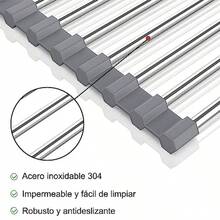 Juego de escurreplatos Pble - Estante Enrollable para secar Platos Escurridor de Platos Pble portátil Organizador de vajilla para Cocina Campistas Caravana Almacenamiento - blancoygris - Ver 6