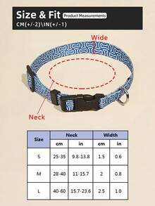 1pc Adjustable Pet Collar With Dog Bone Print On Blue Background, Leash Clip For Walking Dogs
