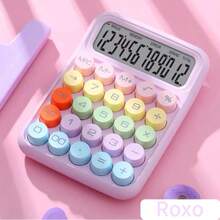 Retro Style Colorful Calculator 12 Numbers Colorful School Calculator Back To School - 彩色 - 查看 2