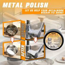 1支金属抛光膏 - 除锈、去氧化、恢复光泽 | 不含研磨剂，持久光亮，适用于厨房用具、汽车轮毂、家具五金和珠宝首饰