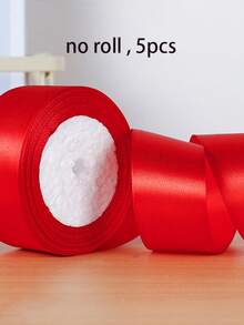 1/5pcs Colorful Gift Wrapping Ribbon, Satin Ribbon, Silk Ribbon, 4CM Wide, For Artificial Rose Flower Making, Gift Packaging