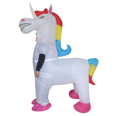 1pc Rainbow Unicorn Inflatable Costume - Full Body Heart Themed Fancy Dress, Suitable For Halloween, Carnival, Christmas And Various Events/Parties