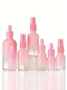 1pc Pink Glass Dropper Bottle, With Dropper, Empty Dropper Bottle, Perfume Bottle Container - Multicolor - View 3