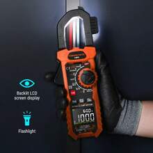 CM02 Digital Clamp Meter Multimeter 600A/1000A Ammeter Voltage TesterClamp Meter Multimeter Direct/Alternating Voltage Current 6000 Counts Ammeter Voltmeter NCV Resistance Capacitor Tool Electrician