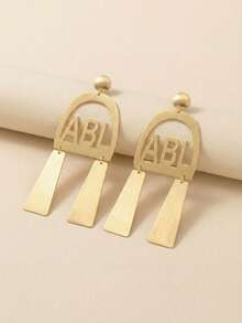 Custom Name Earring,Gold Plated Stainless Steel Dangle Earrings: Lightweight Statement Jewelry,Elegant Statement Jewelry ,Name Hoops Earring,Best Friend Gift,Mother's Day Gift, Anniversary Gift - Multicolor - View 3