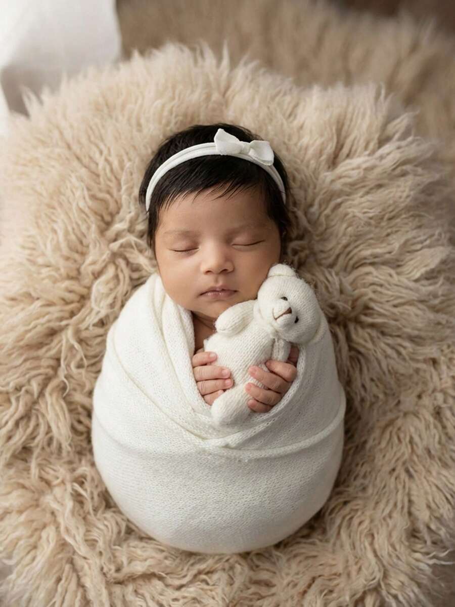 新生儿襁褓，柔软弹力针织毯，手工制作，适合男宝宝和女宝宝拍照，新生儿摄影道具，婴儿派对礼物，复活节礼物，婴儿用品