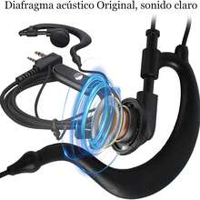 Paquete de 10 Walkie Talkie Auricular con Micrófono, 2-Pin Conducto Acústico Auricular, Auriculares de Tubo Acústico, Accesorios Walkie Talkie Compatible con BaoFeng, Linton, Kenwood, ect. - Negro - Ver 6