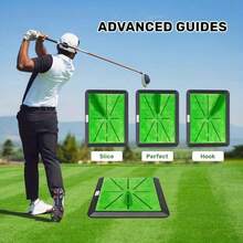 Golf Hitting Mat Training Equipment, Golf Practice Mat With Instant Swing Path Feedback, 3 Replaceable Golf Training Mats With Non-Slip Heavy-Duty Rubber Base - màu xanh lá - Xem 4