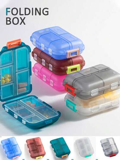 10/4 Compartment Multifunctional Pill Box, Dust-Proof Moisture-Proof Medicine Storage Box, Vitamin Organizer, Travel Essential Mini Pill Bottle, Medicine Storage Container, Medicine Organizer Rack