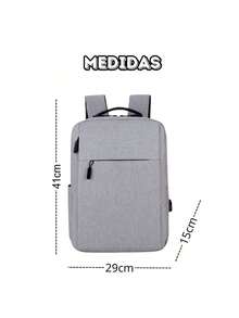 Mochila Minimalista Impermeável com USB - Preto - Visão 8