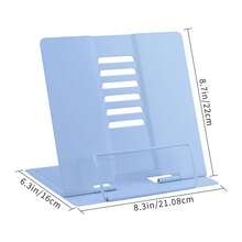 Desk Book Stand Metal Reading Rest Book Holder, Book Holders For Reading Hands Free, Adjustable Cookbook Documents Holder Bookstands For Recipes Textbooks Music Books (Dark Blue) - 深藍色 - 查看 4
