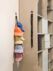 1pc Storage Multifunctional Bedroom Object Hanging Wall Behind The Door, Foyer Wardrobe Clip Baseball Cap Storage Hook Rack Hanging Hat Storage Hook Rack Hanging Hat/Clothes/Accessories/Scarves/Handkerchiefs Easy To Carry When Traveling And Going Out - Multicolor - View 5