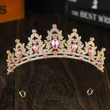 1pc Fashionable & Elegant Alloy Crown Hair Accessory Suitable For Women Wedding Party - Purple - View 4
