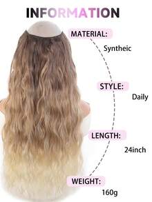 Syntetiska peruker med clips, hårförlängning 24", vågigt hår, 5 clips, hår för hög temperatur, lämplig för kvinnors dagliga bruk och sammankomster - Multifärgad - Visa 5