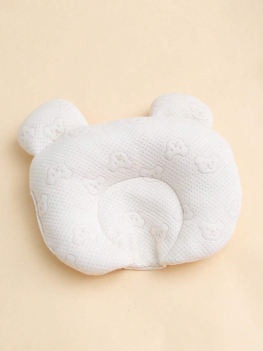 momscare 1 chiếc gối em bé in hình gấu, thoáng khí và thấm hút mồ hôi, phù hợp cho mọi mùa.