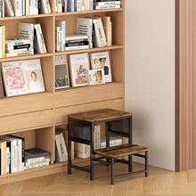 Plegable para Niño Baño de 2 Peldaños, Escalera Plegable para Casa Antideslizante, Banquito para Baño Cocina, Taburete para Adultos y Niños, Bancos Escalón Infantiles, Metal y Madera