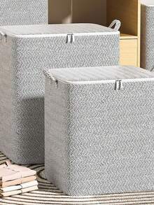 可折叠带提手衣物收纳箱，大容量，透气衣柜收纳袋，带拉链和提手，加固设计，可收纳毯子和床上用品，节省空间，适用于卧室、家庭、宿舍，也可作为洗衣篮、干净衣物篮、玩具收纳篮使用。 - 彩色 - 查看 2