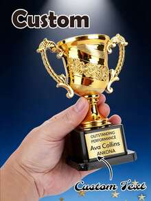 Customizable Gold Trophy And Medal - Personalized Medals, Gold Trophies, Sports Trophies, Sports Gifts, Custom Trophies, Children's Competition Medals, Sports Event Marathon Commemorative Plaques, Suitable As Children's Encouragement Gifts, For Awards Ceremonies, Competitions, Offices, Schools And Other Occasions - Multicolor - View 8
