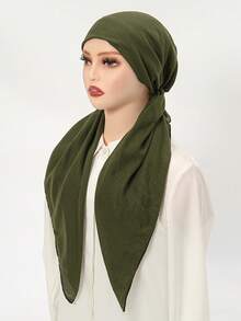 1 件女士纯色穆斯林头巾，时尚简约轻便头巾，保守毛巾头巾，适合祈祷，透气