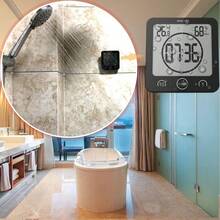 Digital Bathroom Wall Clock With Timer, Large Display, Temp Amp Humidity Sensor, Suction Cup, Hanging Hook Amp Stand, Ideal For Shower, Kitchen, Spa Black - Black - View 7