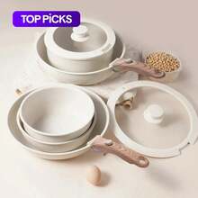 Set di pentole e padelle - Set da 9 Pezzi Bianco Elasticizzato - Visualizzare 2